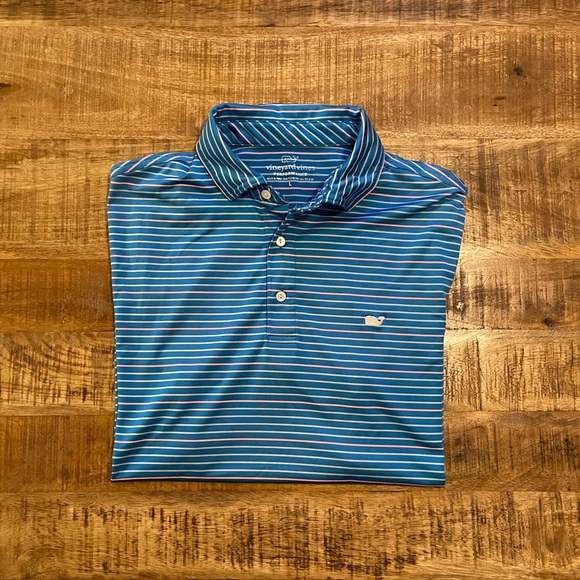 Vineyard Vines Performance Sankaty Stripe Polo - Picture 1 of 7